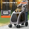 thumbnail image 6 of KFFKFF Pet Stroller, Portable 4-Wheels Dog Stroller Carrier 160lbs, 6 of 10