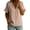 Beige, variant on idosla Womens Cotton Ruffle V Neck Shirts 2026 Classy Short Sleeve Summer Tops Trendy Plain Business Work Tunic Blouses (Beige, L)