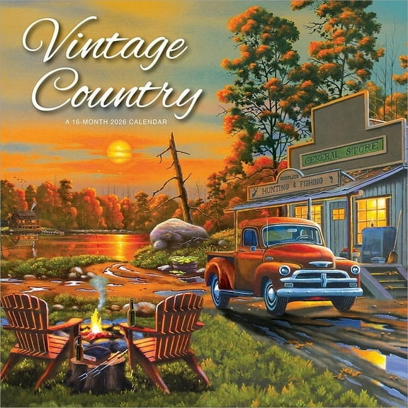 Vintage Country 2026 12 X 24 Inch (Hanging) Monthly Square Wall Calendar Featuring the Artwork of Geno Peoples Plastic-F, (Paperback)