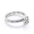 thumbnail image 3 of JeenMata 1.25 Carat Oval Cut - Pave Accented Shank - Prong - Wedding Ring Set - 18K White Gold Plating over Silver (CUSTOMIZE YOUR WEDDING RING BAND), 3 of 7