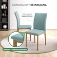 thumbnail image 3 of Juego De Comedor Con 4 Sillas Tapizadas Mesa Rectangular De Vidrio Estilo Compacto Kingshouse azul, 3 of 8