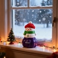 thumbnail image 4 of Mini Christmas Lighted Snowman Figurine Glittering Tabletop Decoration Ornament Figurine Night Light Lamp Holiday Centerpiece, 4 of 7