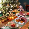 thumbnail image 2 of Christmas Cupcake Stand, 3 Tier Cardboard Cup Cake Stand, Xmas Tree Party Treat Supplies, Merry Christmas Party Dessert Tower Holder (Red), 2 of 6