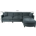 thumbnail image 5 of 109.45" Sectional Couch With , Dark Gray Upholstery, Pp Foam + Cushions, Stable Frame , Included, Removable Seat Living Room Essential, 5 of 6