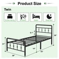 thumbnail image 2 of Maenizi 14 inch Twin Bed Frame with Headboard and Footboard, Heavy Duty Metal Bed Frame Victorian Style, No Box Spring Needed, Easy Assembly, Black, 2 of 7