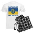 thumbnail image 6 of CafePress - Save Ukraine Raise Your Voices Men's Light Pajamas - Men's Light Loose Fit Cotton Pajama Set, 6 of 7