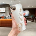 thumbnail image 6 of Compatible with iPhone 14 Plus Case Cute Sparkling with Light Heart Bracelet Plating Protect The Camera Soft TPU Apply to iPhone 14 Plus Case Ladys, Girls and Women (Green), 6 of 11