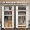 thumbnail image 5 of UNICOLY 86“ H Metal Armoire Wardrobe Closet, Large Wardrobe Cabinets with Hanging Rod, White Adult, 5 of 8