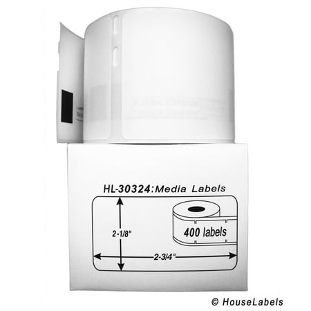 - 6 Rolls; 400 Labels per Roll of DYMO-Compatible 30324 Media Labels (2-1/8