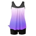 thumbnail image 5 of Womens Bathing Suits Two Piece Tank Tops Boyshorts Swimsuits High Waist Tummy Control Gradient Tankini Swimwear, S, 5 of 7
