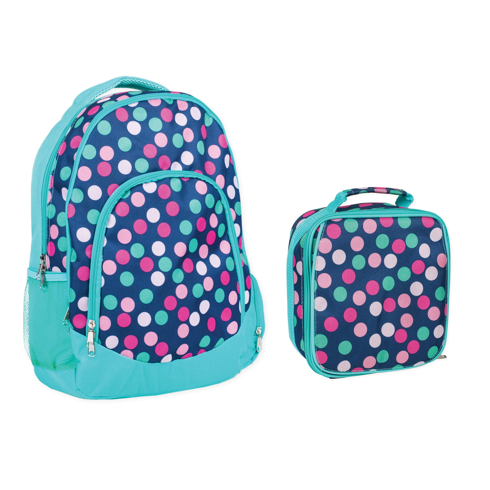 Reinforced Water Resistant School Backpack and Insulated Lunch Bag Set