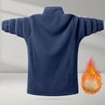 thumbnail image 4 of RYDCOT Men's Solid Color Polar Fleece Long Sleeved Cardigan Full Zip with Thickened Stand up Collar Jacketr for Men Dark Blue XXL(XXL), 4 of 8