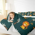 thumbnail image 4 of Homewish Tiger Lion Animal Full Size Comforter Sets, Kawaii Cartoon Wildlife Bedding Comforter Set, Teens Kids Boys Girls Reversible Bedding Sets, Green Microfiber Bedroom Decor, 3pcs, 4 of 8