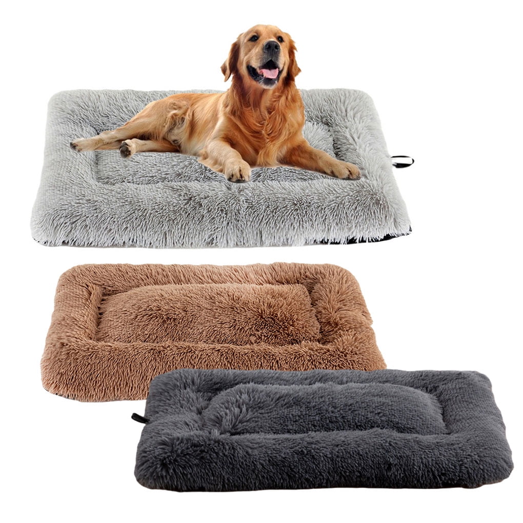 Ruiboury Plush Kennel Mat Soft Comfortable Friends Cat Pet Bed Dog Bed Plush and Mat Thick Dog Mat Sleeping Supplies light brown S 60 40CM