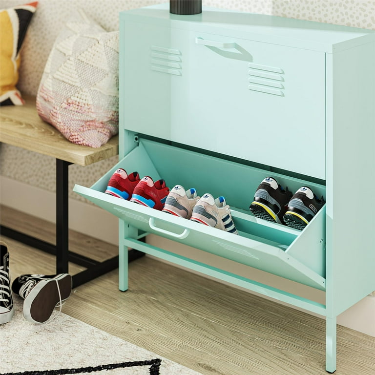 Yellar Gray Modern Shoe Rack Bench Entryway Storage Bench Cabinet with Door