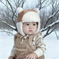 thumbnail image 2 of HAiming Kids Winter Trapper Hat with Ear Flaps Winter Trooper Cap Fleece Lined Windproof Cap with Cute Pompom, 2 of 6