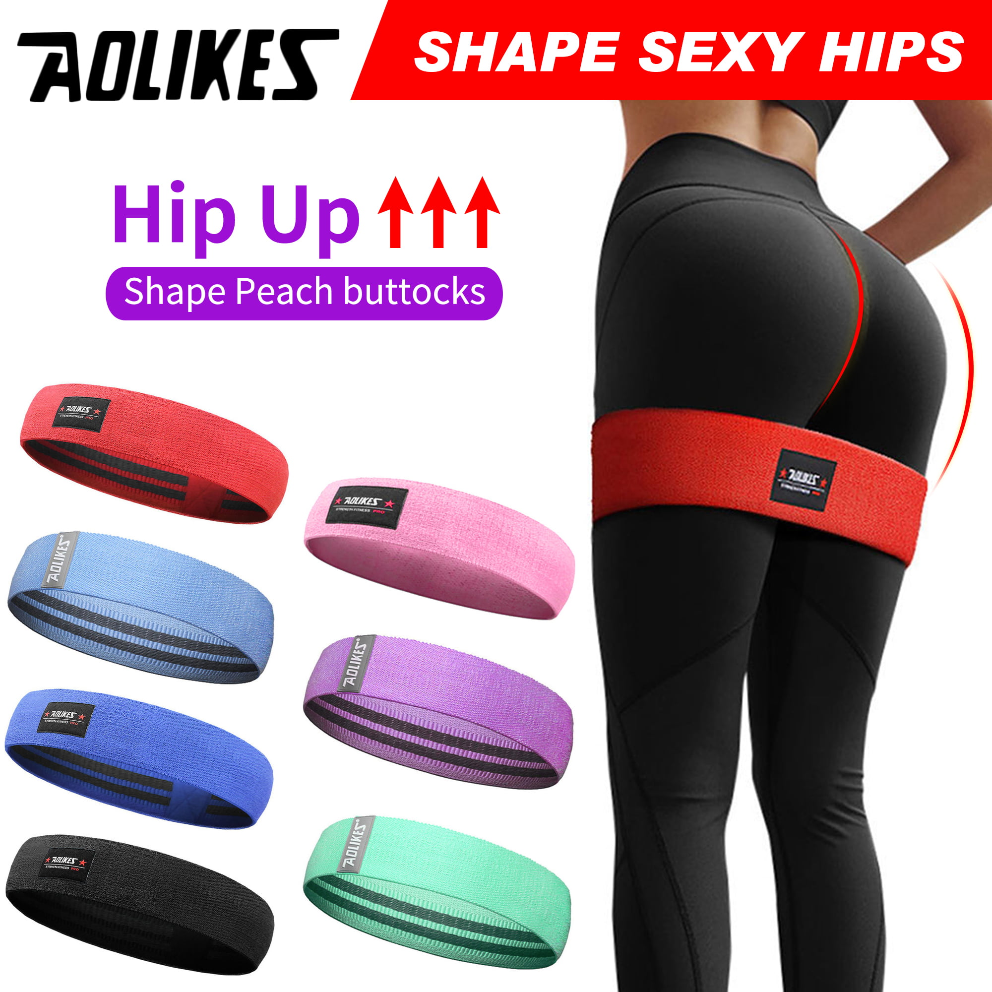 AOLIKES Gym Resistance Fitness Band BLUE M 