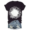 thumbnail image 2 of Bovemsi Women's Sunflowers Short Sleeve T Shirts Vintage Cute Graphic Crew Neck Summer Casual Tops, Black Women's Summer Short Sleeve T-Shirts, S, 2 of 4