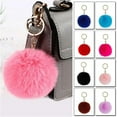 thumbnail image 3 of JZROCKER Pom Poms Keychain Fluffy Pompoms Faux Fur Puff Ball Keyrings for Girls Women, 3 of 19