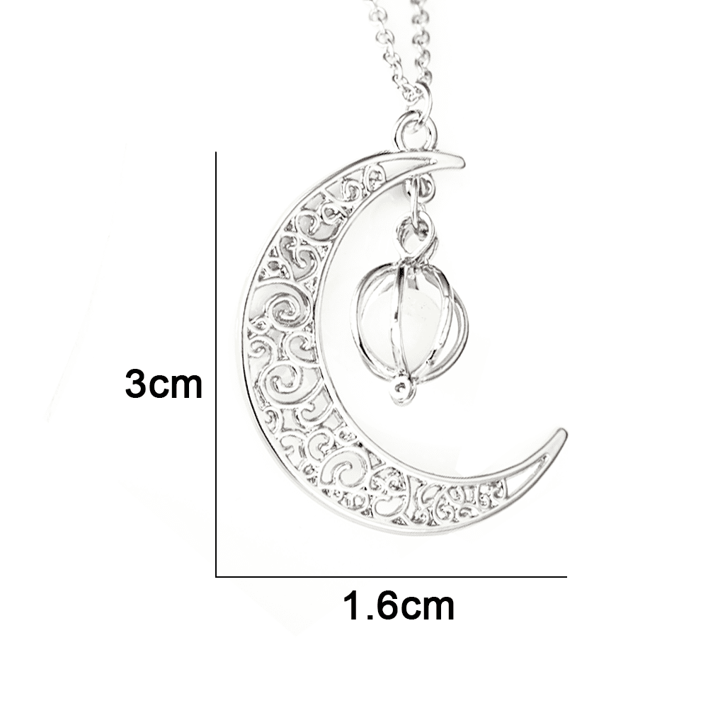 Glow Dark Moon Necklace | Glow Moon Pendant Necklace | Moon Glow Necklace  Silver - Necklace - Aliexpress