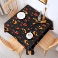 thumbnail image 2 of Spooky Halloween Faces Pattern Square Tablecloth,Waterproof Square Table Cover,Wipeable Spillproof Washable Table Cover for Home Kitchen Party Decor 42"X42"(107x107cm), 2 of 6