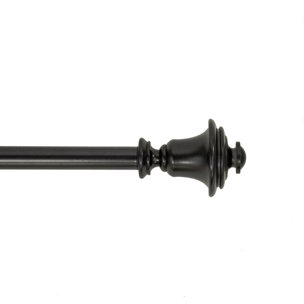 Mainstays 3/4" Urn Adjustable Single Curtain Rod Set Black, 3084"