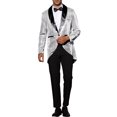 thumbnail image 2 of Esmoquin de lentejuelas brillante INSPIRE CHIC para chaqueta de solapa de hombre para fiestas de boda 2XL Plata, 2 of 5