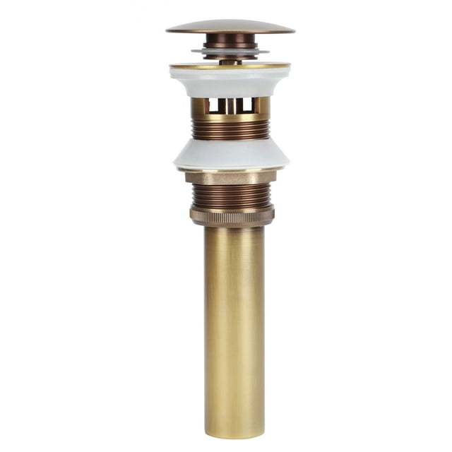 Tapón de desagüe emergente de latón para lavabo de baño, desagüe sin rebosadero, accesorio antiguo de gran tamaño con orificio.