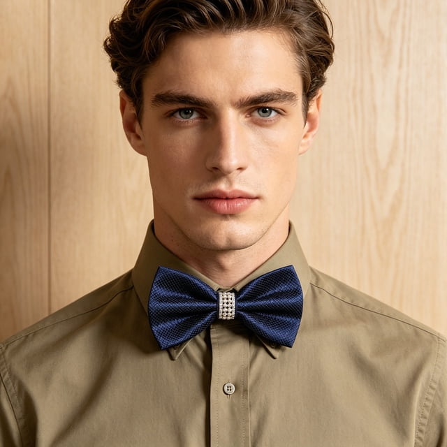 Aufmer Fashion Solid Color Male Formal Neck Knot Neat Compact Appearance Easy Wear Structure For Various Adult Formal Social Occasion Outfit Collocation