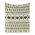 thumbnail image 1 of Tribal Soft Flannel Fleece Throw Blanket, Pattern Inca Illustration Geometric Arrangement, Cozy Plush for Indoor and Outdoor Use, 50" x 70", Beige and Brown, by Ambesonne, 1 of 6