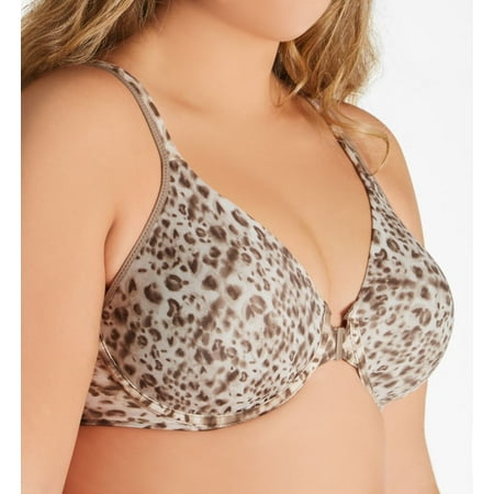 

Women s Leading Lady 5415 Brigitte Full Figure Front Close Racerback Bra (Watercolor Leopard 40G)