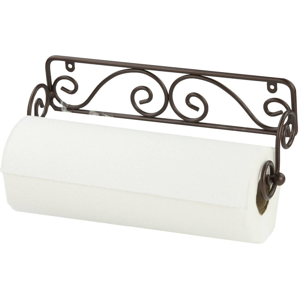 Home Basics Scroll Collection Steel Wall Mounted Paper Towel Holder