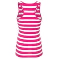 thumbnail image 3 of KOGMO Womens Cotton Stripe Ribbed Racerback Tank Top, 3 of 5