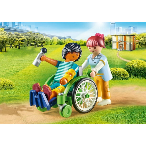 PLAYMOBIL - Patient en fauteuil roulant - Voiture et figurine - JEUX,  JOUETS -  - Livres + cadeaux + jeux