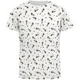 thumbnail image 1 of Retro Ferret Pattern All Over Mens T Shirt White MD, 1 of 2