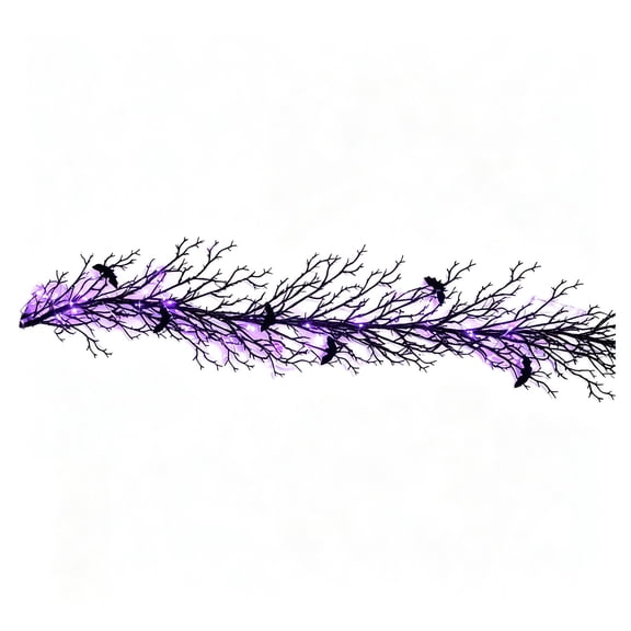 Black Artificial Withered Branch With String Light, Halloween Indoor Decorative Vine Garland, Faux Plant Twig Decor For Home Batteries Not Included Gift