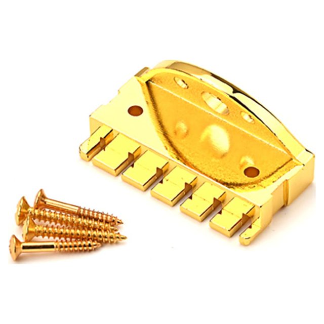 Guardoinrt Headless Guitar Bridge Professional Electric Bass Spare Parts Practice Adults Students Musical Instrument Fitting Gold 1Set