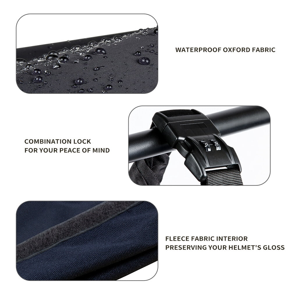 Motorcycle Helmet Bag, Foldable Waterproof Oxford Fabric Helmet Storage Bag with Combination Lock 30L Large Capacity Helmet Bag, Black