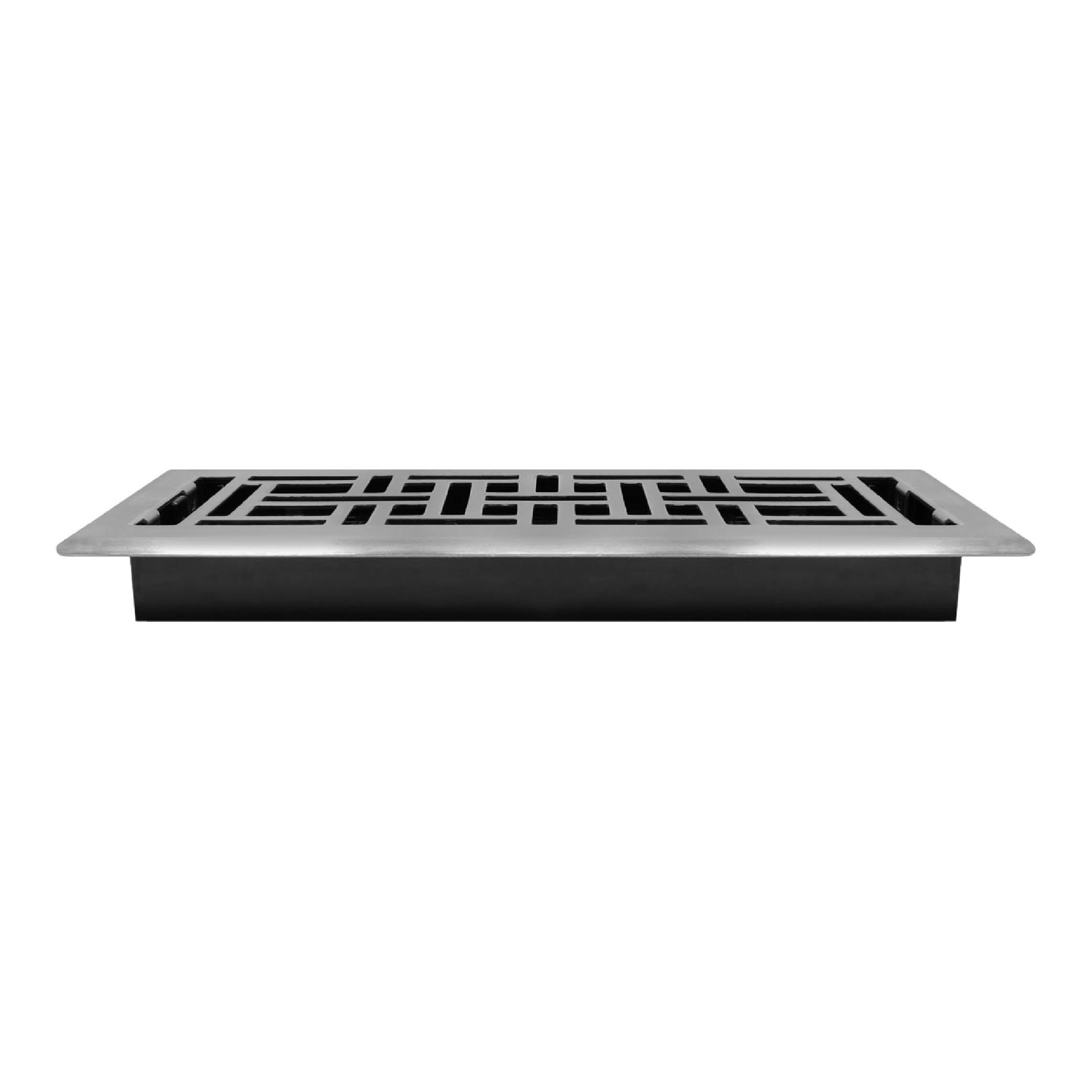 Decor Grates (4-Pack) 4x12 Oriental Floor Register Vent Cover, Adjustable Airflow Control, Brushed Nickel (AJH412-NKL)