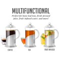 thumbnail image 4 of Cafetière à Piston 34 Onces avec Verre Borosilicate Résistant à la Chaleur, Design en Acier Inoxydable et Système de Filtre à 4 Niveaux, Cafetière Portable pour Voyage, Camping Ou Cadeau, Argent FSL34S, 4 of 4