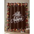 thumbnail image 4 of Fsddascl Brown Hello Autumn Shower Curtain Set - Extra Long 72" x 96" Washable Bathtub Curtain with 12 Hooks, Fall Maple Leaf Watercolor Retro Waterproof Fabric Stall Shower Curtains for Bathroom, 4 of 6