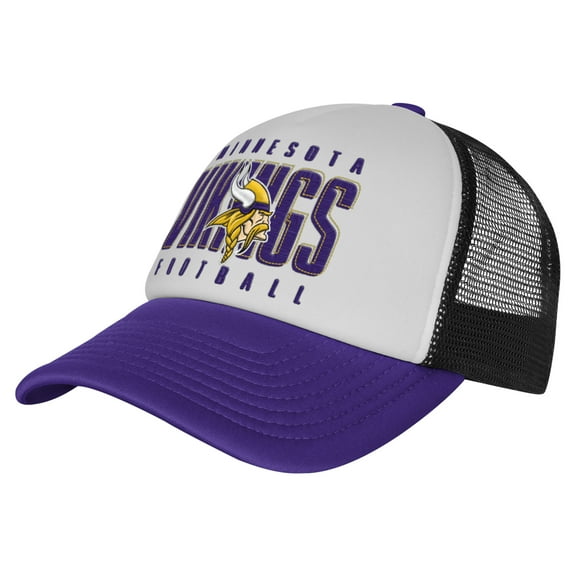 Youth White/Purple Minnesota Vikings Essentials Trucker Adjustable Hat