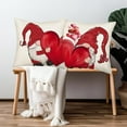 thumbnail image 4 of Valentine’s Day Pillow Covers 18x18 Inch Set of 2 Gnomes Throw Pillow Covers Red Love Heart Holiday Valentine''s Day Decoration Pillows Indoor Outdoor Living Room Bed Sofa Home Decor, 4 of 6