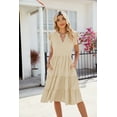 thumbnail image 2 of QINCAO Womens Dresses Summer Casual V Neck Ruffle Sleeve High Waist Flowy Tiered Mini Dress with Pockets S-2XL, 2 of 4