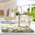 thumbnail image 5 of FREEAMG Herbal Wildflowers Dish Drying Mat for Kitchen Counter, Ultra Absorbent Reversible Microfiber Dishes Drying Rack Pad Heat-resistant Mats 16x18in, 5 of 7