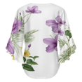 thumbnail image 6 of Elegant Floral Watercolor Painting Women's V-Neck Blouse With 3/4 Ruffled Bell Sleeves Casual Top Ladies Blouses, 6 of 7
