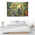 thumbnail image 4 of Chilfamy  Tropical Forest Tapestry Animal World Plants Orangutan Leopard Nature Animal Landscape Tree Tapestry Jungle Mountains Art Blanket 60x40 Inch Deco Living Room Tapestry, 4 of 7