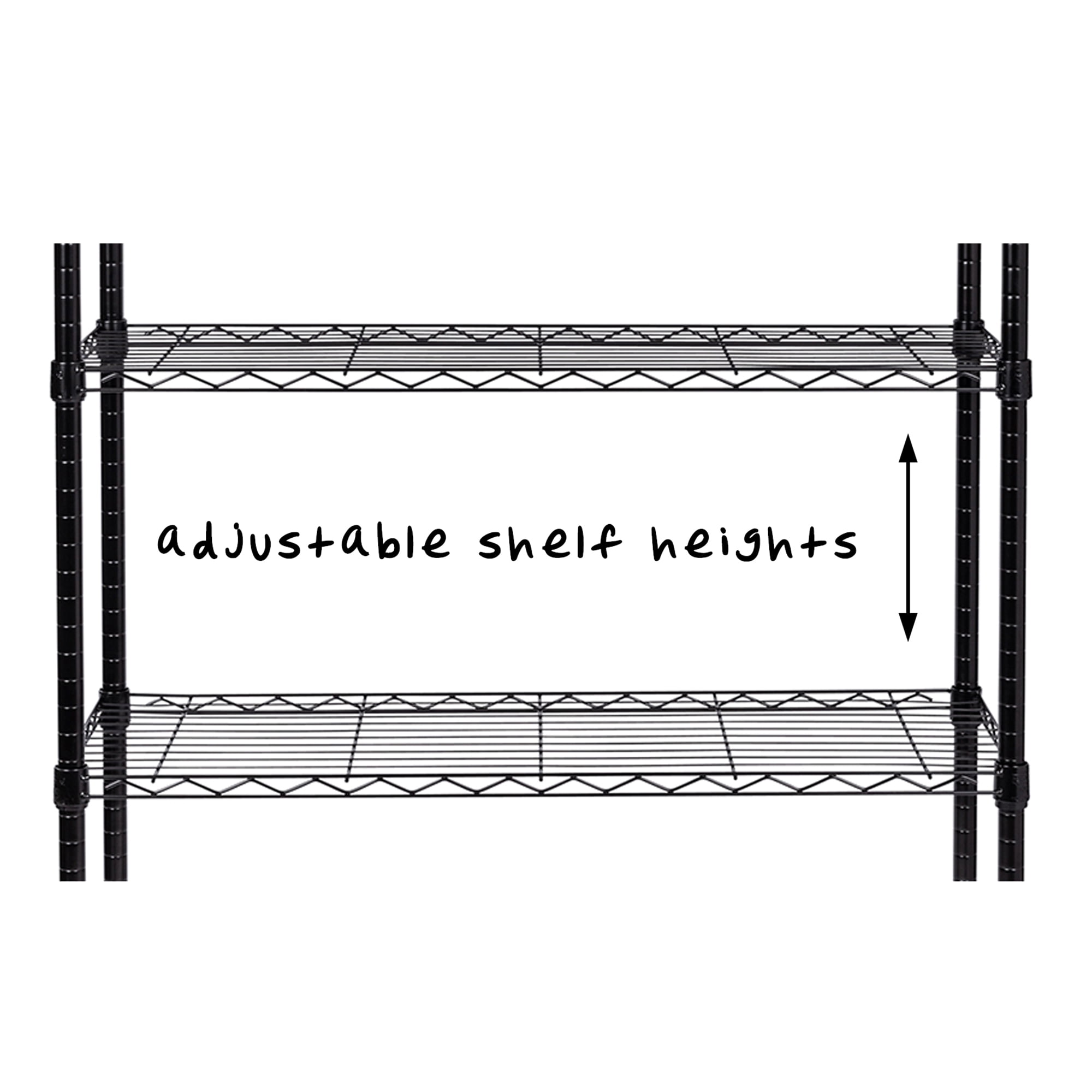 Honey-Can-Do 4-Shelf Steel Heavy-Duty Adjustable Storage Shelves, Black, Holds up to 250 lb per Shelf