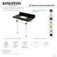 thumbnail image 4 of Kingston Brass KVPK36KASQ0 Templeton 36" Black Granite Console Sink with Acrylic Legs (8-Inch, 3-Hole), Black Granite/Matte Black, 4 of 4