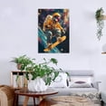 thumbnail image 4 of Astronaut Skateboarding in Space Wall Art Canvas Prints Poster - Cosmic Skateboarder Galaxy Universe Decor - Colorful Artwork for Home Bedroom Living Room Office Wall Decor-frame-, 4 of 7